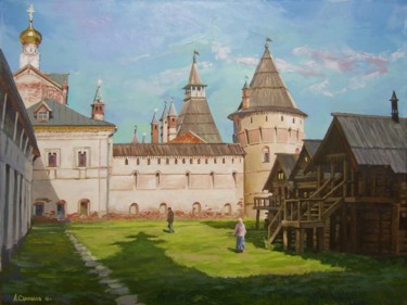 Malerei mit dem Titel ""Ростовский кремль"" von Aleksandr Samokhvalov, Original-Kunstwerk, Öl