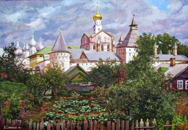 Malerei mit dem Titel ""Ростов Великий"" von Aleksandr Samokhvalov, Original-Kunstwerk, Öl