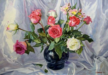 Картина под названием ""Аромат цветов"" - Александр Самохвалов, Подлинное произведение искусства, Масло