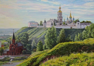 Pittura intitolato ""Тобольск"" da Aleksandr Samokhvalov, Opera d'arte originale, Olio