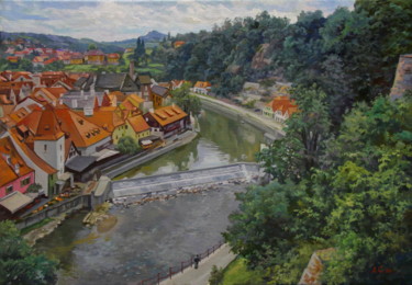 Painting titled ""Чешский Крумлов"" by Aleksandr Samokhvalov, Original Artwork, Oil