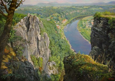 Painting titled ""Саксонская Швейцар…" by Aleksandr Samokhvalov, Original Artwork, Oil