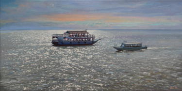 Картина под названием ""На озере Тонлесап"" - Александр Самохвалов, Подлинное произведение искусства, Масло