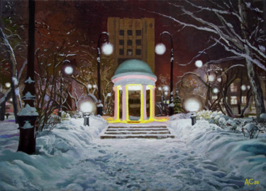 Картина под названием ""Добрый вечер"" - Александр Самохвалов, Подлинное произведение искусства, Масло