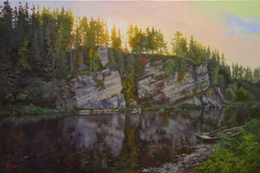 Painting titled ""Меркнет день"" by Aleksandr Samokhvalov, Original Artwork, Oil