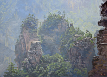 Картина под названием ""В горах Аватара"" - Александр Самохвалов, Подлинное произведение искусства, Масло