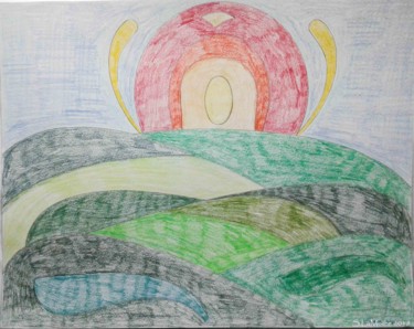 Dessin intitulée "Horizon" par Sara Lamothe (Savant Artist), Œuvre d'art originale, Crayon