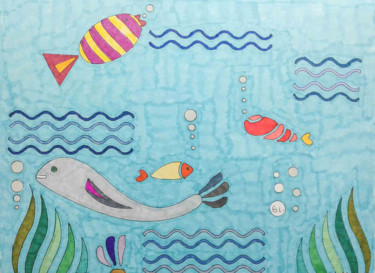 Dessin intitulée "Sea Dreams" par Sara Lamothe (Savant Artist), Œuvre d'art originale, Marqueur