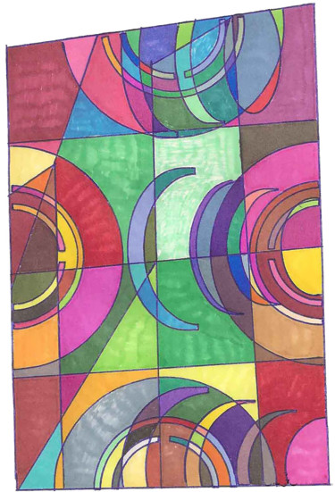 Drawing titled "Containment" by Sara Lamothe (Savant Artist), Original Artwork, Marker