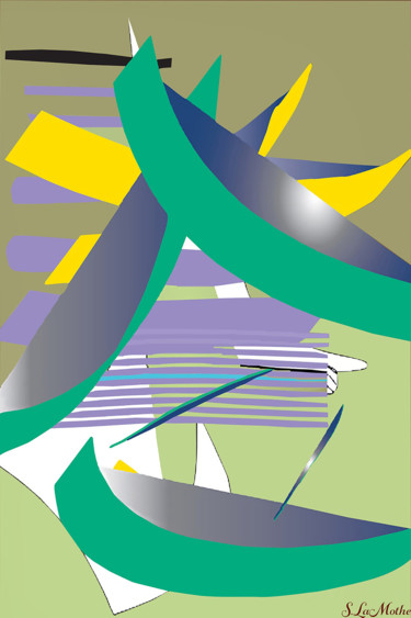 Digitale Kunst mit dem Titel "Haiku" von Sara Lamothe (Savant Artist), Original-Kunstwerk, 2D digitale Arbeit