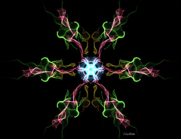 Digital Arts titled "Light Dancer" by Sara Lamothe (Savant Artist), Original Artwork, 2D Digital Work