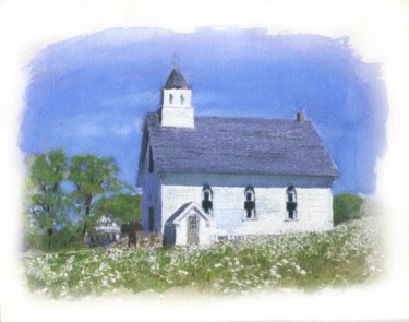 Painting titled "Spring Chapel" by Robert Anthony, Original Artwork, Other