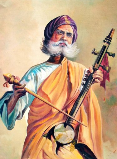 Painting titled "Musician Old Men" by Vishal Gurjar, Original Artwork, Acrylic