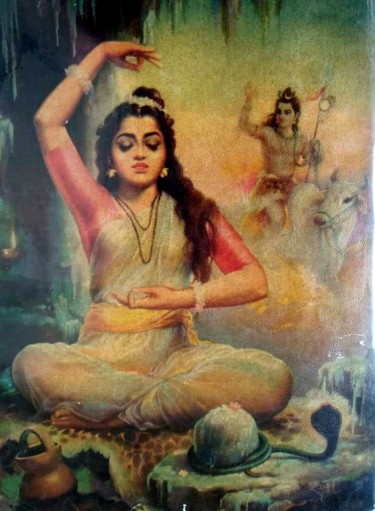 Schilderij getiteld "Lord Shiva" door Vishal Gurjar, Origineel Kunstwerk, Acryl