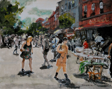 Painting titled "Walking" by Vishalandra Dakur, Original Artwork, Acrylic