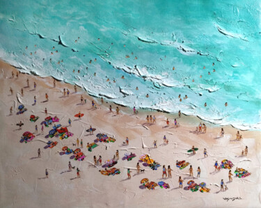Malerei mit dem Titel "Beach2" von Vishalandra Dakur, Original-Kunstwerk, Öl