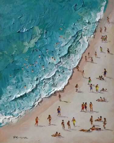 Pintura intitulada "Beach9" por Vishalandra Dakur, Obras de arte originais, Óleo