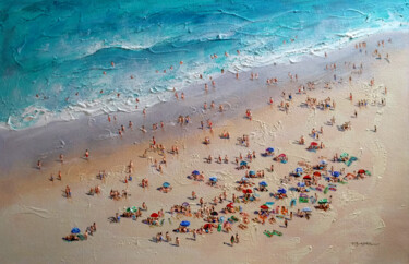 Pintura titulada "Beach Abstract2" por Vishalandra Dakur, Obra de arte original, Oleo