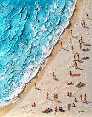 Pintura titulada "Beach people 10" por Vishalandra Dakur, Obra de arte original, Oleo