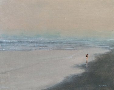Painting titled "Calm beach" by Vishalandra Dakur, Original Artwork, Acrylic