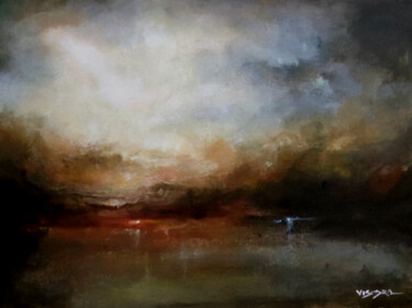 Painting titled "Silence clouds3" by Vishalandra Dakur, Original Artwork, Oil