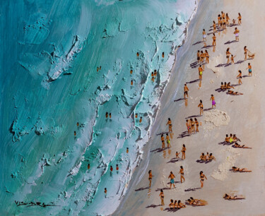 Painting titled "Summer Beach28" by Vishalandra Dakur, Original Artwork, Oil