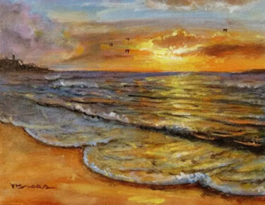 Painting titled "Beach2a" by Vishalandra Dakur, Original Artwork, Acrylic