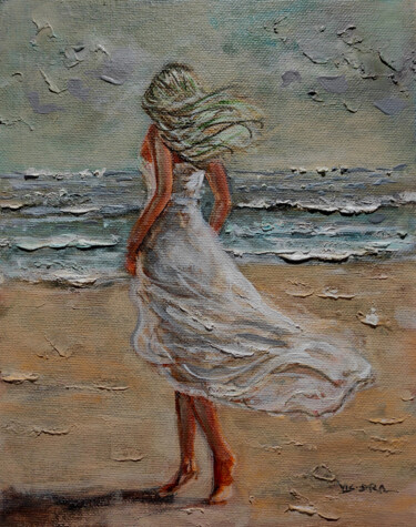 Painting titled "Ocean Breeze2" by Vishalandra Dakur, Original Artwork, Oil