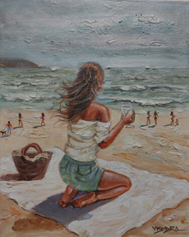 Pintura titulada "Ocean breeze5" por Vishalandra Dakur, Obra de arte original, Oleo