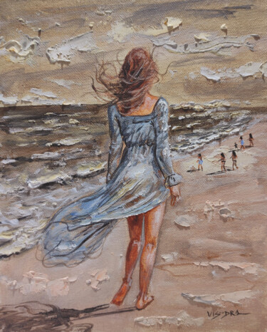 Painting titled "Ocean breeze6" by Vishalandra Dakur, Original Artwork, Oil