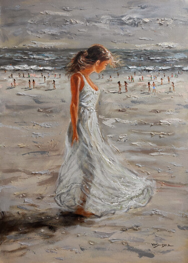 Painting titled "Ocean Breeze9" by Vishalandra Dakur, Original Artwork, Oil