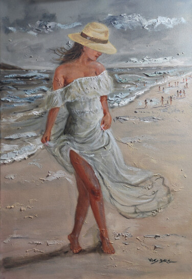 Pintura titulada "Ocean breeze14" por Vishalandra Dakur, Obra de arte original, Oleo