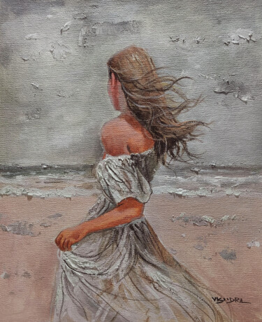 Painting titled "Ocean breeze17" by Vishalandra Dakur, Original Artwork, Oil