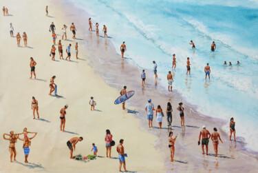 Pintura intitulada "Summer Beach22a" por Vishalandra Dakur, Obras de arte originais, Óleo