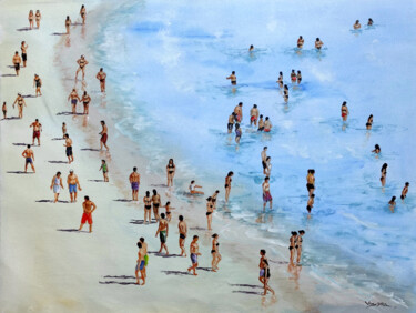 Malerei mit dem Titel "Summer beach26a" von Vishalandra Dakur, Original-Kunstwerk, Öl