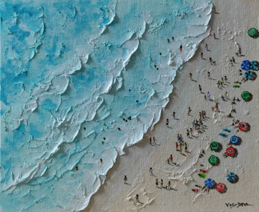 Peinture intitulée "Beach1" par Vishalandra Dakur, Œuvre d'art originale, Huile