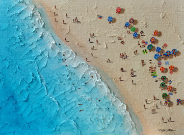 Malerei mit dem Titel "Beach people 22" von Vishalandra Dakur, Original-Kunstwerk, Öl