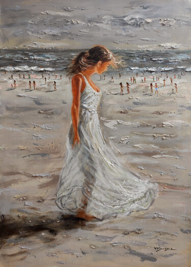 Ocean Breeze9 Peinture intitulée "Ocean Breeze9" par Vishalandra Dakur, Œuvre d'art originale, Huile