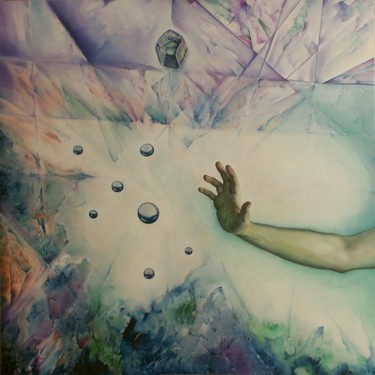 Peinture intitulée "émergence 1" par Michel-Ange Moreno, Œuvre d'art originale, Huile