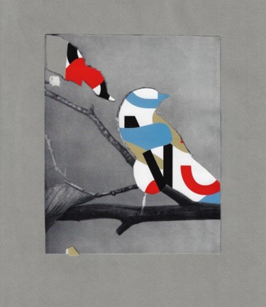 Strange birds Collagen mit dem Titel "Strange birds" von Annette Visser, Original-Kunstwerk, Collagen