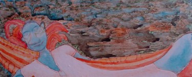 Pintura titulada "Tumuc hamac à Marip…" por Gerrit Gerard Visser, Obra de arte original, Acrílico