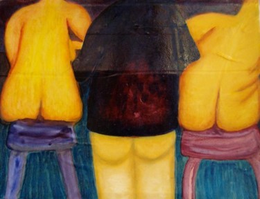 Peinture intitulée "Fesses de bar et gu…" par Gerrit Gerard Visser, Œuvre d'art originale