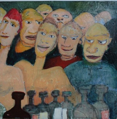 Peinture intitulée "Bar et galerie" par Gerrit Gerard Visser, Œuvre d'art originale