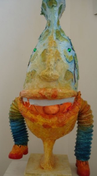 Γλυπτική με τίτλο "Fish Moilapaix 01" από Gerrit Gerard Visser, Αυθεντικά έργα τέχνης, Εγγράφου mache