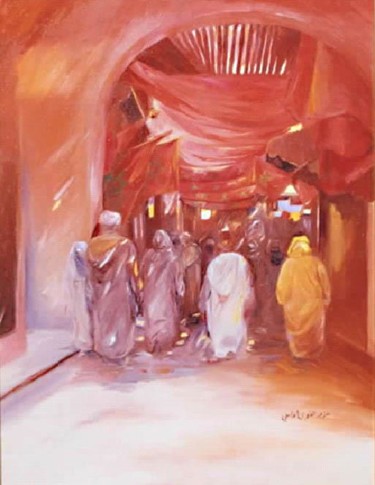 Peinture intitulée "medina" par Aziz Elfahryelfassi, Œuvre d'art originale