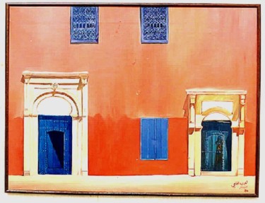 Peinture intitulée "la rue" par Aziz Elfahryelfassi, Œuvre d'art originale