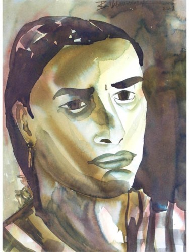 Painting titled "portrait 7" by Visweswara Rao Brahmanapalli, Original Artwork