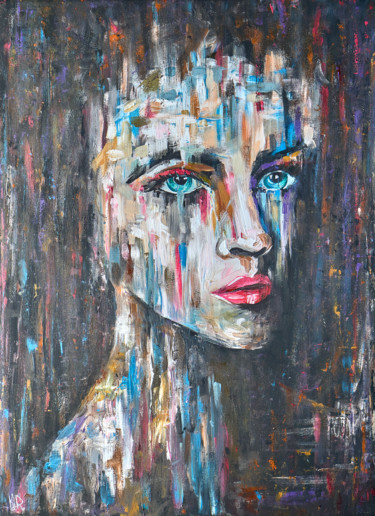 Картина под названием "Women fine art. Abs…" - Kristina Degtyareva, Подлинное произведение искусства, Акрил Установлен на Де…