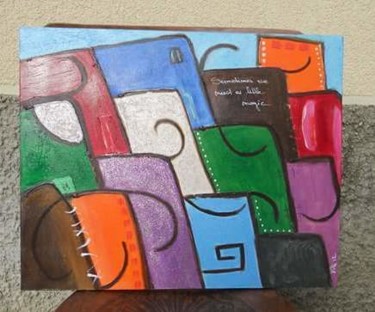 Painting titled "The letters" by Vita, Original Artwork, Acrylic