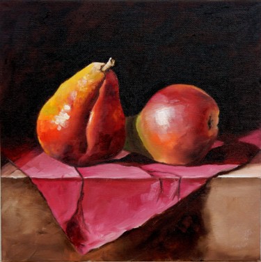 Painting titled "Pears" by Vita Schagen, Original Artwork, Oil
